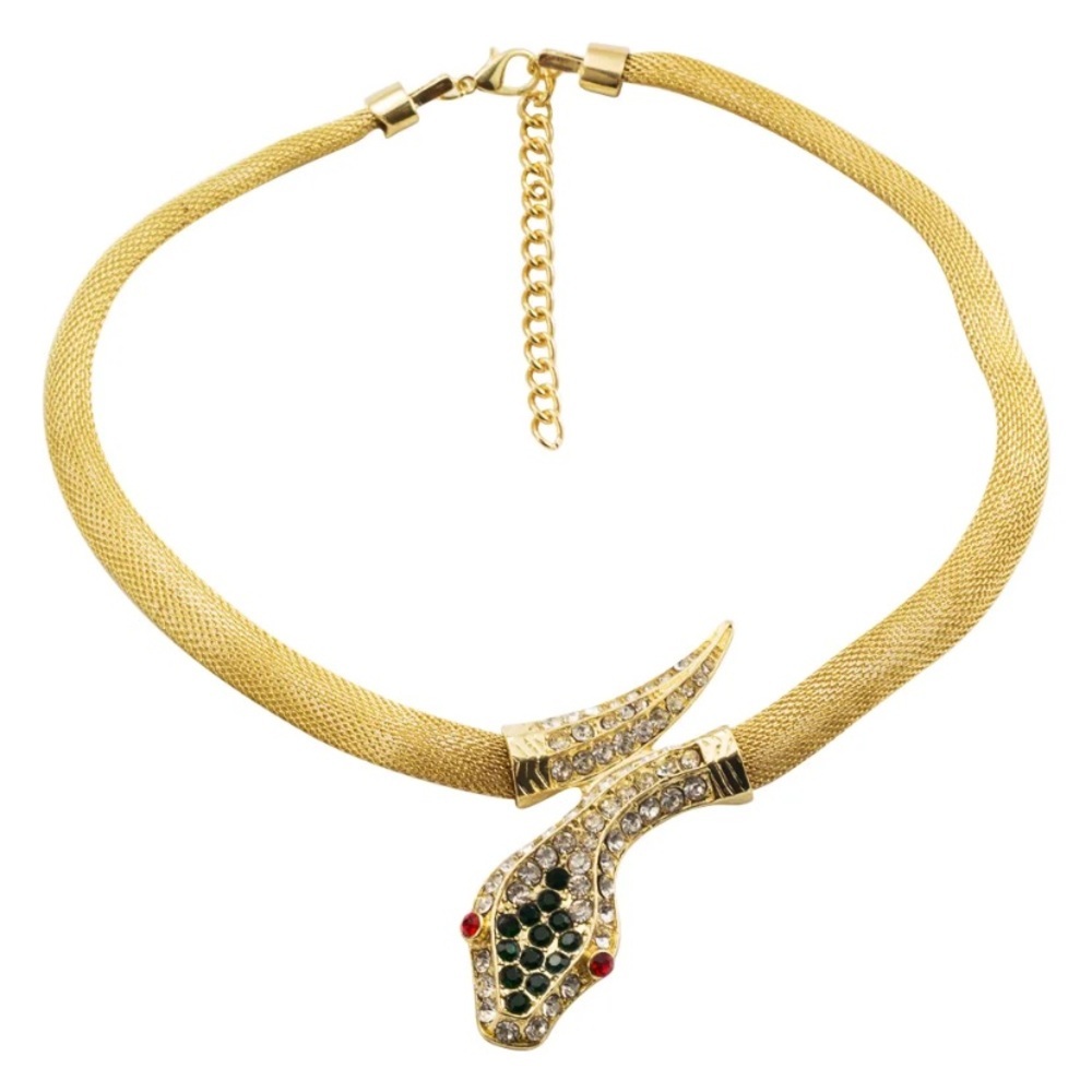 Rhinestone Snake Necklace Choker, Unique Creative Lightweight Luxury Necklace - Picture 7 of 10